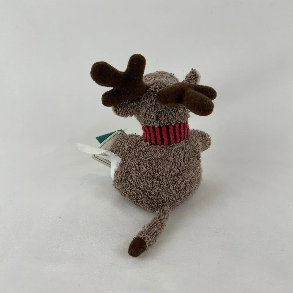 RARE Russ Home Buddies Reindeer 6” Plush 4140‎ Red Stripe Scarf Vtg 1998